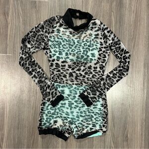 Custom Leopard Mesh Dance Costume